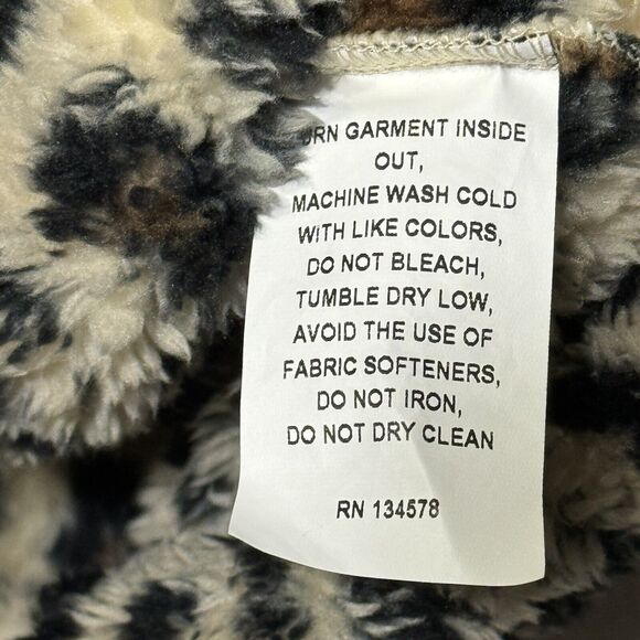 Vineyard Vines Womens Leopard Print Teddy Sherpa 1/2 Zip Pullover Size XL EUC - Picture 8 of 9